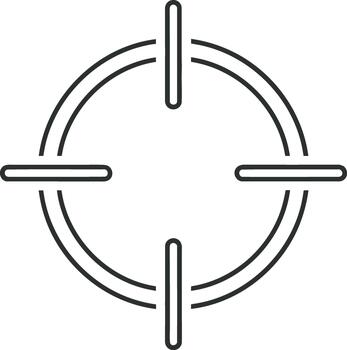 Simple outlined target symbol representing a goal, accuracy, and precision. An ideal icon for focus, aiming, and strategic objectives in various applications, ensuring clear visual guidance vector