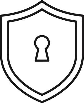 Robust digital security shield icon symbolizing data protection and confidential access, essential for online safety and cybersecurity solutions for modern business vector