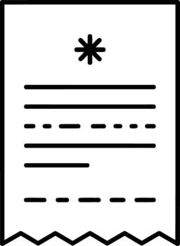Digital receipt icon for financial transactions, referencing code Whiskidnjdznxadz4kjyh1sy0ytotutykrtljr2mh1ym.eps as a unique record identifier for efficient digital management vector