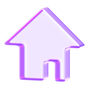 translucide verre style Accueil icône avec doux violet pente et arrondi bords. conçu dans nettoyer morphisme du verre esthétique pour moderne ui et ux les interfaces png