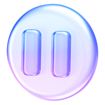 translúcido pausa ao controle ícone com suave morfismo de vidro efeitos e □ Gentil gradiente cores. ideal para moderno meios de comunicação jogadoras, ui sistemas, e digital ao controle interfaces png