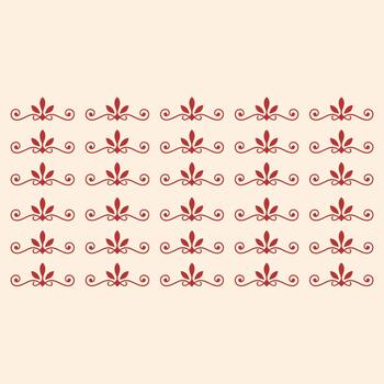 Red Floral Ornamental Patterns Repeated in a Grid on a White Background swirls vector