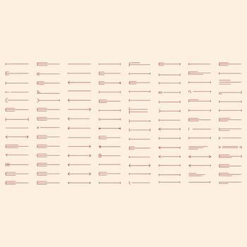 Collection of red abstract line arranged in a grid pattern vector