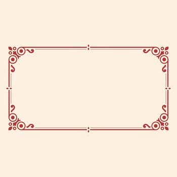 Ornate red decorative border with circular patterns and swirls vector