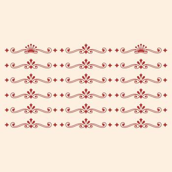 Ornate red decorative borders with floral and swirl patterns on a white background vector