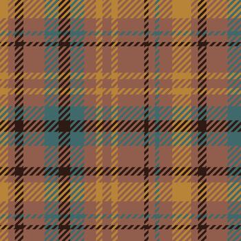 Brown checkered pattern. Scottish tartan. Repeating geometric textured background. Design for textile, wrapping, fabric, fashion, flannel. Check plaid backdrop vector