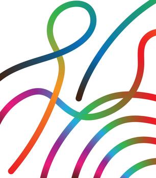 Dynamic Rainbow Gradient Lines Abstract Composition vector