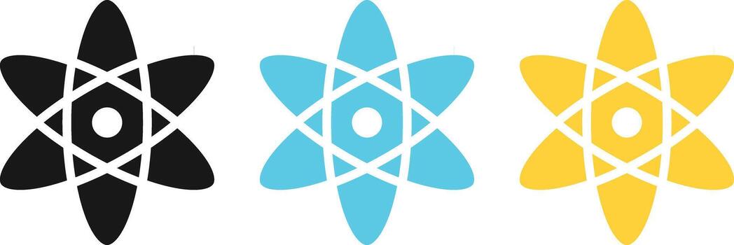 Tech and Innovation Symbols. Atomic icon graphic design. Microscopic world and technology signs. Tech and Innovation Sign vector