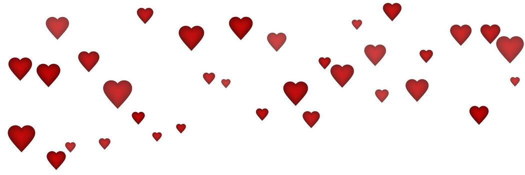 denso racimo de numeroso rojo corazones relleno el marco igualmente con leve aleatorio variaciones vector