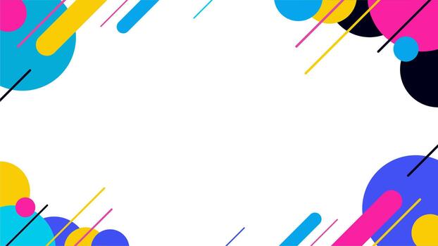 Colorful Abstract Geometric Frame on White Background in Modern Flat Style vector