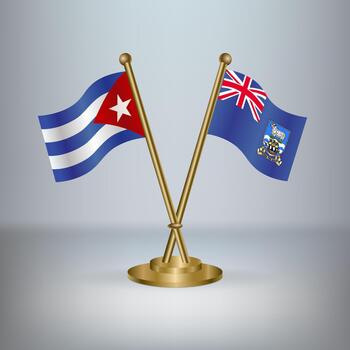 Cuban and British flag display vector