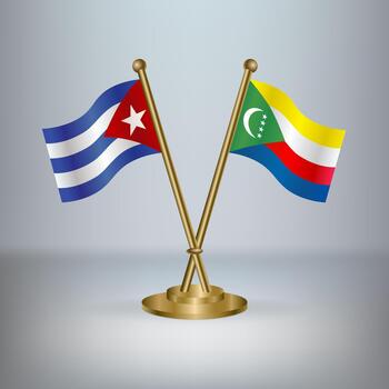 Flags of Cuba and Comoros vector