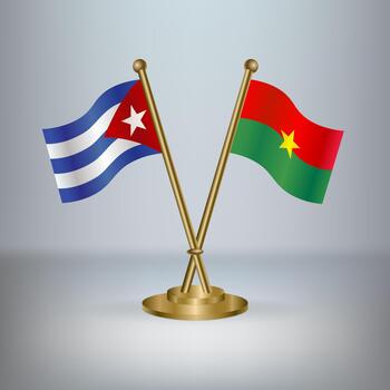 Cuba y burkina mesa bandera relación vector