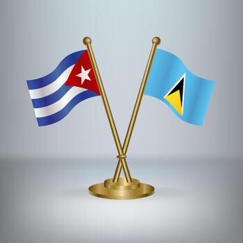 Cuba y S t. lucia mesa bandera relación vector