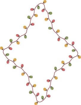 Christmas string lights sparkle frame vector