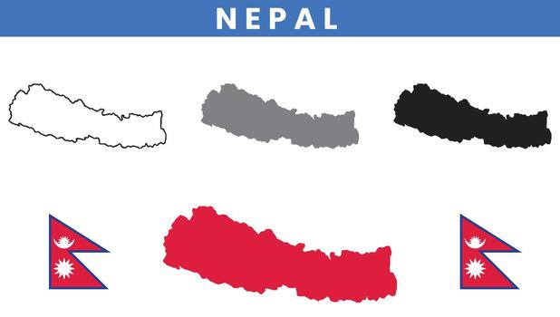 Map and flag of Nepal illustration vector