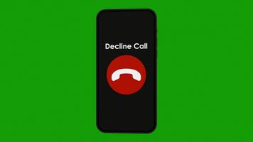 en smartphone skärm som visar en generisk nedgång ring upp underrättelse med en stor röd telefon ikon. video