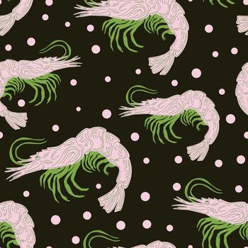 un modelo con camarón y polca puntos vector