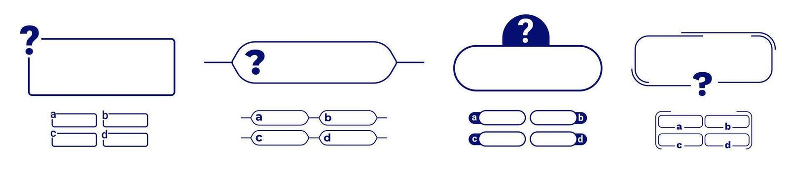 Creative quiz template design with question and answer options vector