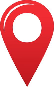 rojo ubicación alfiler icono para mapas y navegación sencillo moderno diseño en blanco antecedentes vector