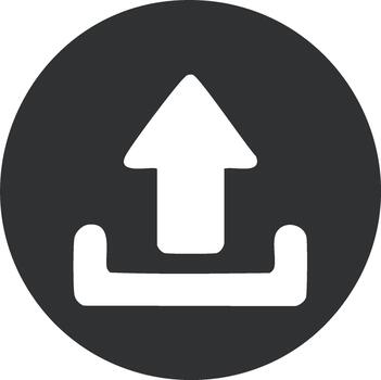 circular gráfico icono con hacia arriba flecha y bandeja diseño para subiendo contenido vector