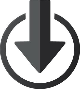 descargar icono con flecha señalando abajo dentro un circular describir, subiendo datos símbolo en blanco vector