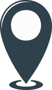oscuro azul mapa puntero icono demostración ubicación o destino en blanco antecedentes navegación y ubicación vector