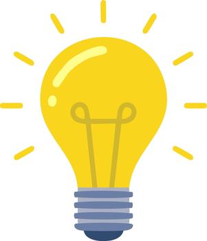 Bright Yellow Lightbulb Illuminating Creative Concept Sparking Inspiration and Innovation for Problem Solving vector
