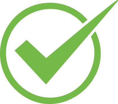 Green Checkmark Icon Inside Circle, Approval and Validation Symbol Graphic vector