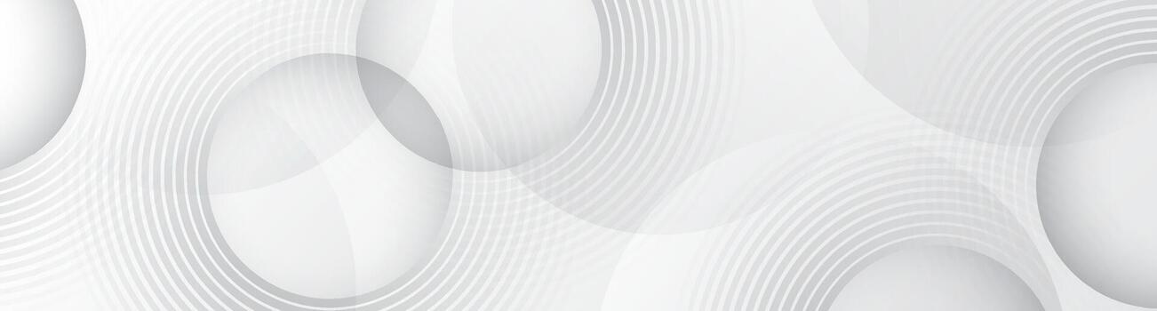 White abstract background overlap layer on bright space with circles effect decoration. Modern banner with lines style. Graphic design element stripes concept for web, flyer, card, or brochure cover vector