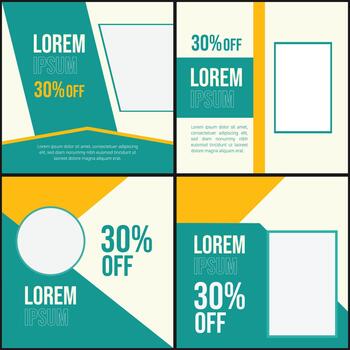 Business social media post banner template. Set of Editable square banner template design. Modern engaging banner with abstract circle elements. Square post template social platforms. vector