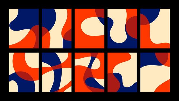 conjunto de vistoso resumen garabatear antecedentes con juguetón formas y mano dibujado líneas. moderno divertido gráficos para carteles, huellas dactilares, social medios de comunicación y marca. vector