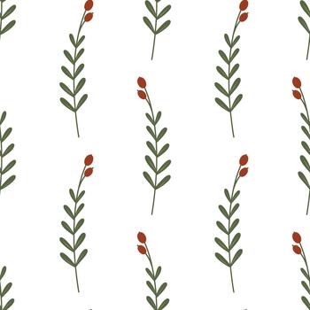 Twig seamless pattern, botanical background. Leaf branch pattern, fabric repeat. Natural twig repeat, textile and wallpaper tile vector
