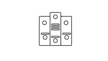 tre kontor bindemedel med avrundad hörn varje som innehåller distinkt cirkulär och rektangulär markeringar video