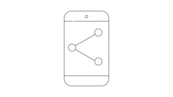 Outline of a phone with a connected network icon on its screen isolated on a plain background video