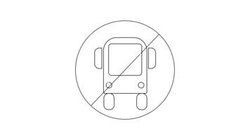 en buss ikon korsade ut med en diagonal linje är sluten inom en cirkel video