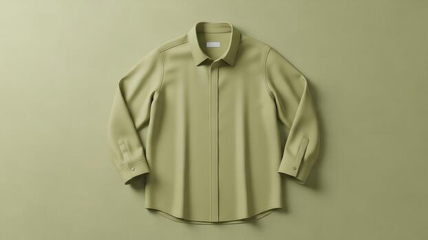 Minimalist Green Button Down Shirt Flat Lay photo