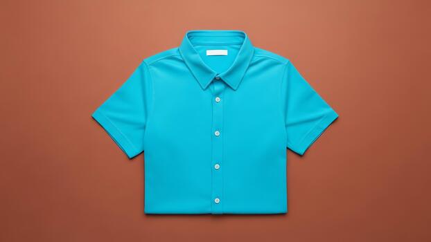 Turquoise Short Sleeve Button Up Shirt photo