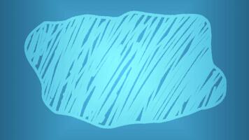 oregelbunden amorf form fylld med ritad för hand Scribbled rader, diagonal klottra linje textur i sluta rörelse stil på en djup blå bakgrund, ljus blå krita eller krita effekt med en grov textur video