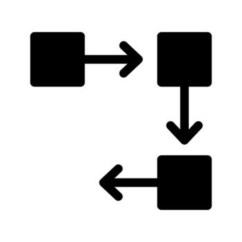 proceso flujo de trabajo icono vector
