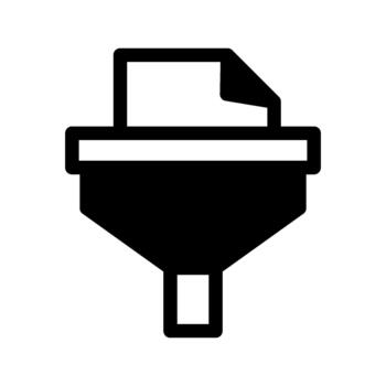 filtración datos proceso icono vector