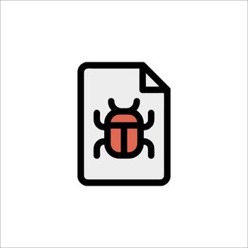 Computer Virus File Icon Bug Malware Error Symbol, system failure vector