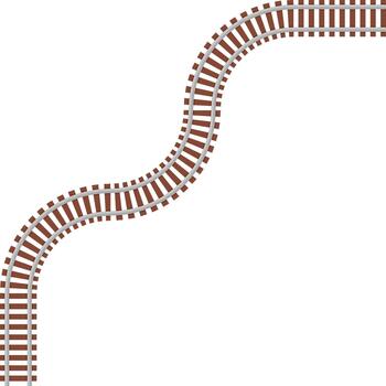 Overhead railroad line presenting a maze structure with abstraction through continuous path flow. vector