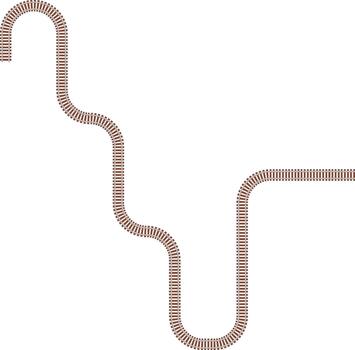 Railroad path showing extended length within a maze based structure. vector