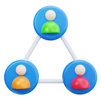 3d team nätverk strukturera förbindelse ikon png