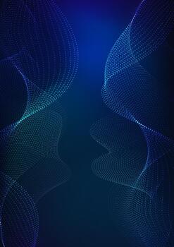 Abstract Particle Mesh Banner for Mental Health and Brainwave Concept vector