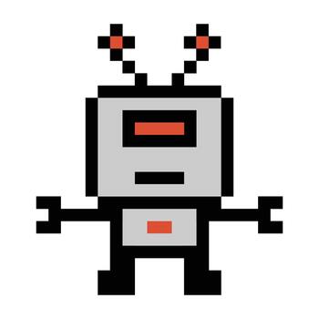 8 poco mínimo Arte ai robótico máquina computadora Arte juguete decoración retro antecedentes. vector