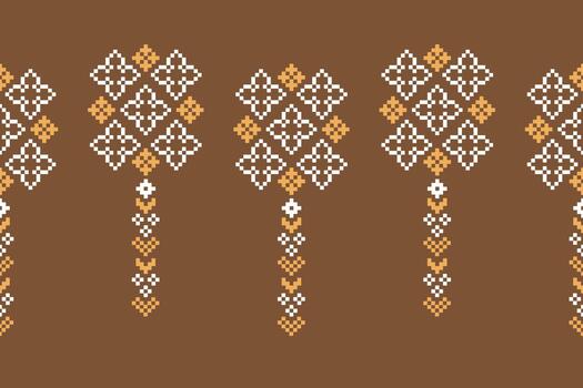 étnico modelo con marrón color fondo de pantalla antecedentes retro estilo tela modelo Arte. vector