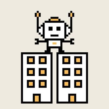 dibujos animados diseño de ai robótico máquina computadora Arte juguete decoración 8 poco digital. vector