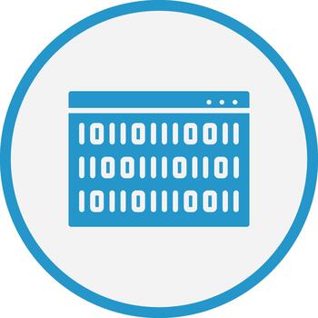 Binary Code Simplified Line Mark Icon vector